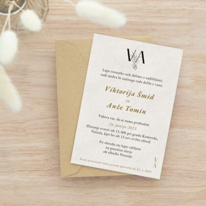 Poročno vabilo - rustic