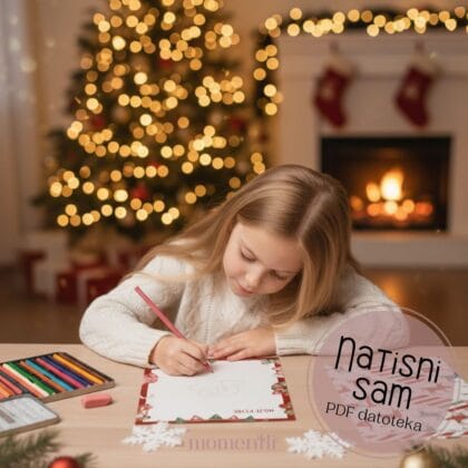 Komplet božičnih pisem za otroke – pismo Božičku, Božičkovo pismo in seznam želja