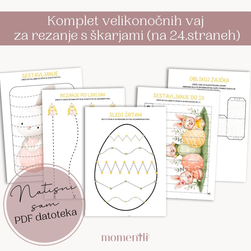 Velikonočni komplet vaj za rezanje s škarjami (2)