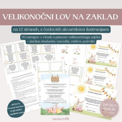 Velikonočni lov na zaklad za otroke – 20 namigov v rimah (PDF)