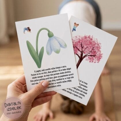 Pomladne joga kartice za otroke - zabava, gibanje in sprostitev