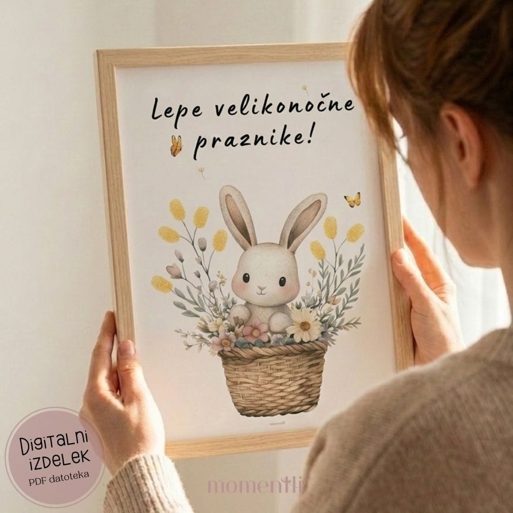 Velikonočni odtis prstkov – zajček 1