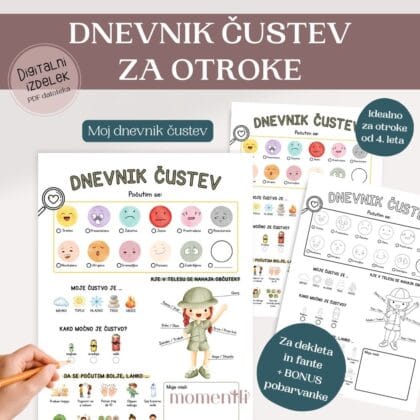 Dnevnik čustev za otroke - pripomoček za prepoznavanje in uravnavanje čustev (PDF)